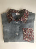 3T - 4T Boys Dress Shirt, Gray/Maroon Paisley